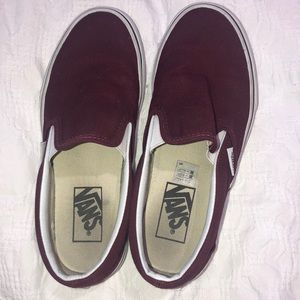 Maroon color slip on vans